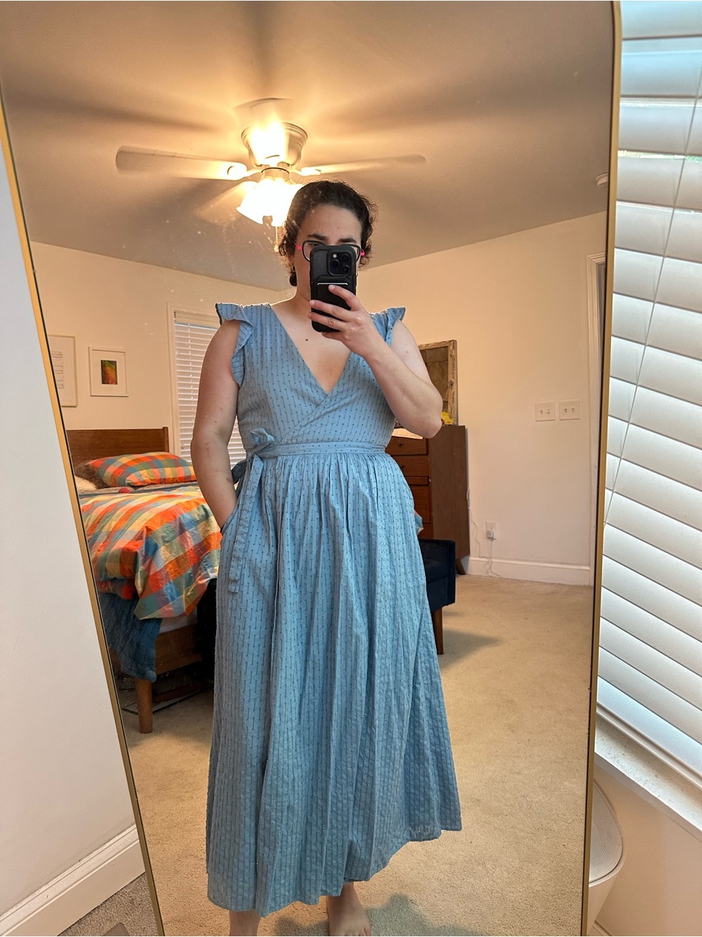 Wrap light blue midi dress & Other Stories